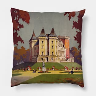 Pau Winter and Summer Resort Vintage Poster 1910 Pillow