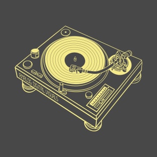 Turntable (Flavescent Yellow Lines) Analog / Music T-Shirt