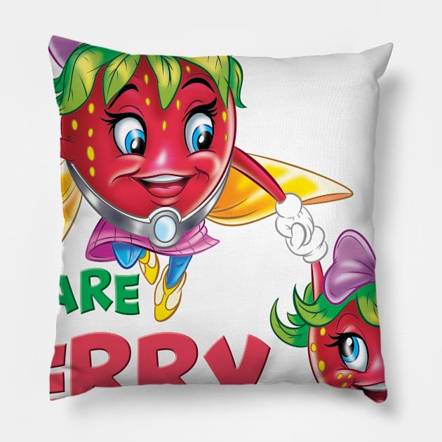 Berry Best Friends Pillow by Pigeon585