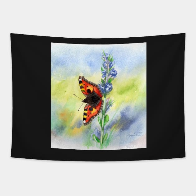 Small Tortoiseshell Butterfly Tapestry by Grahamgc