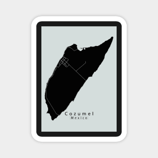 Cozumel Mexico Island Map dark Magnet