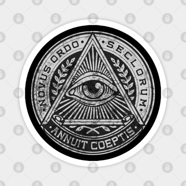 Vintage New World Order Symbol Magnet by Scar