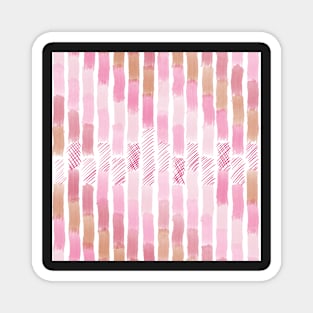 Watercolor Bricks in pinks and mustards Magnet