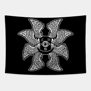 JC B8MN Winged Top Hat Logo Tapestry