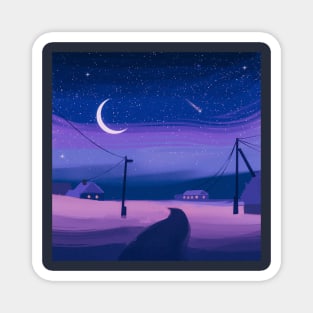 Starry Winter Night Magnet