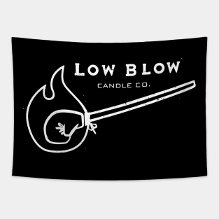 Low Blow White Logo Tapestry