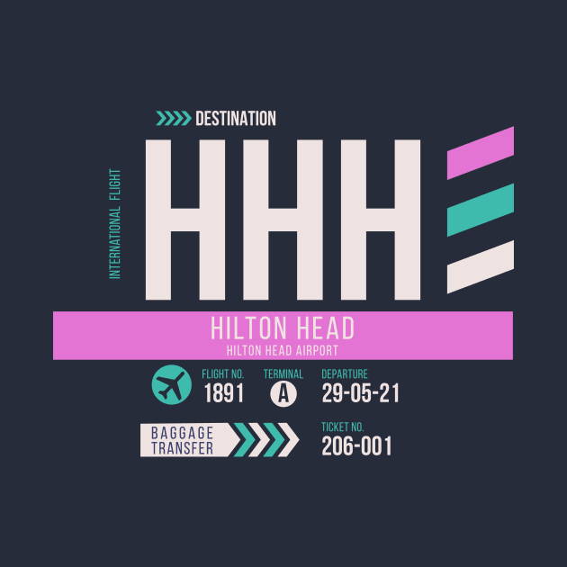 Hilton Head (HHH) Airport Code Baggage Tag by SLAG_Creative