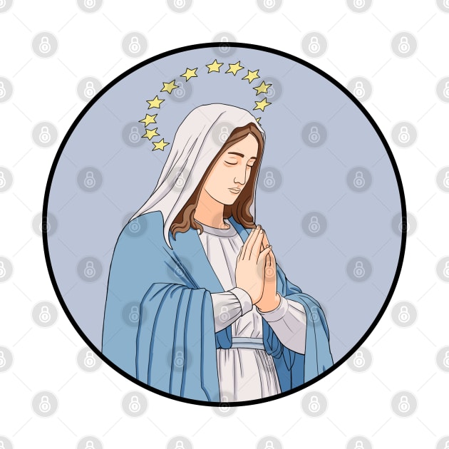 Virgin Mary Pray Circle by gin3art