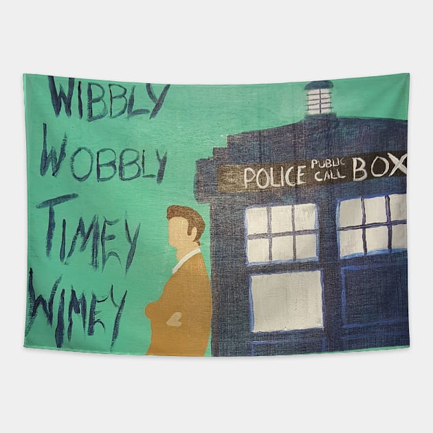 Wibbly Wobbly Timey Wimey Tapestry by CaveofNerdom