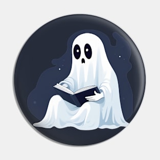 Spooky Halloween Bookworm ghost Pin