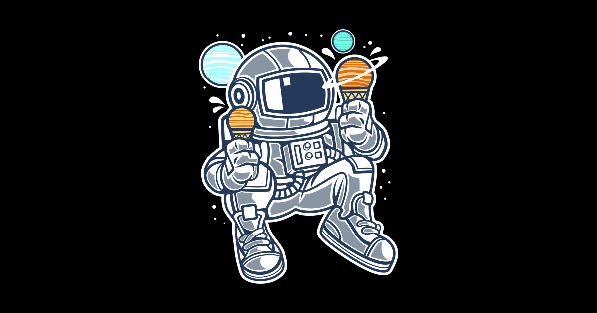 Astronaut Ice Cream Astronaut Sticker TeePublic