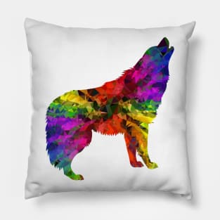 Cubism Wolf Silhouette Pillow