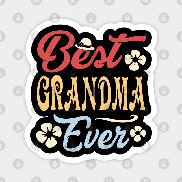 Best Grandma Ever Vintage Family Gift Magnet by Tuyetle
