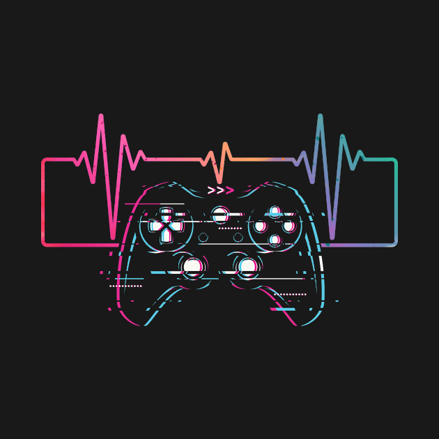 Game Heartbeat Video Game Controller Shirt - Gamer Tshirt Gaming Gift For Gamer Men And Women by paynegabriel