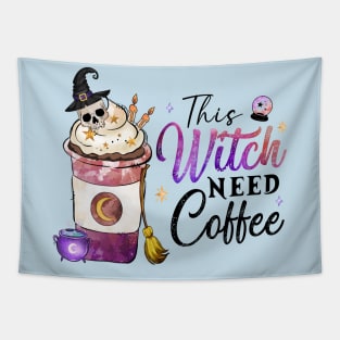 This Witch Need Coffee Tapestry