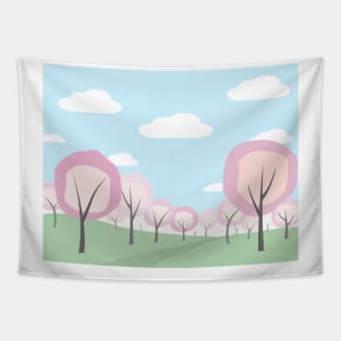 Blooming orchard Tapestry