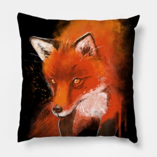 Fox ink black // Nature animal Pillow