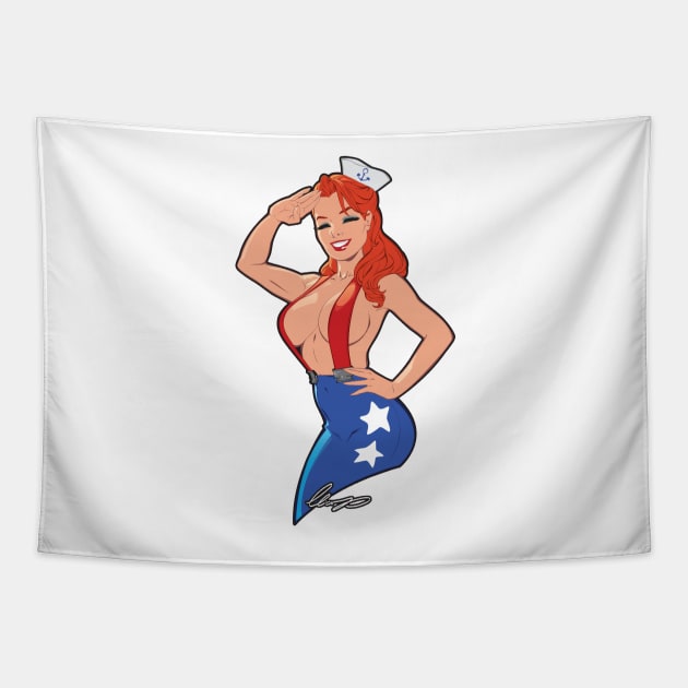 A sexy Navy Girl Tapestry by Eliaschatzoudis