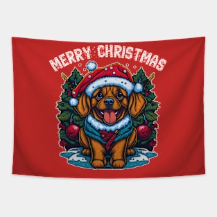 cute christmas dog Tapestry