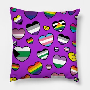 Pride Hearts/LGBTQIA+ Pillow