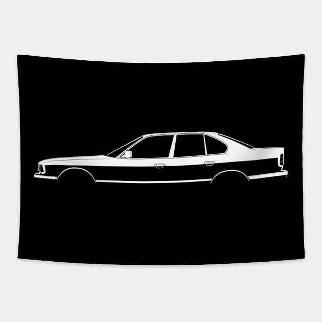 BMW M5 (E34) Silhouette Tapestry by Car-Silhouettes