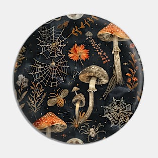 Witchy | Moody | Dark | Mushroom | Botanical | Webs | Moon | Whimsical Pin