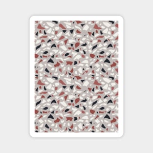 Terrazzo Pattern In Gray Terracotta Black And White Magnet