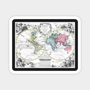 World map wall art 1714 dorm decor mappemonde Art Print Magnet