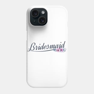 Elegant Bridesmaid Floral Wedding Calligraphy Phone Case