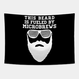 This Beard is Fueled by Microbrews - White Lettering Tapestry