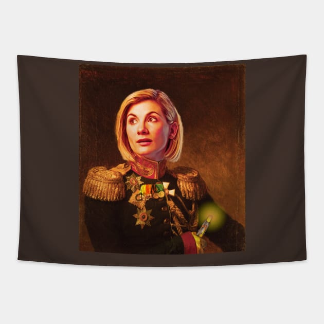 Doctor Who 13th Doctor Vintage Portrait (Jodie Whitakker) Tapestry by UselessRob