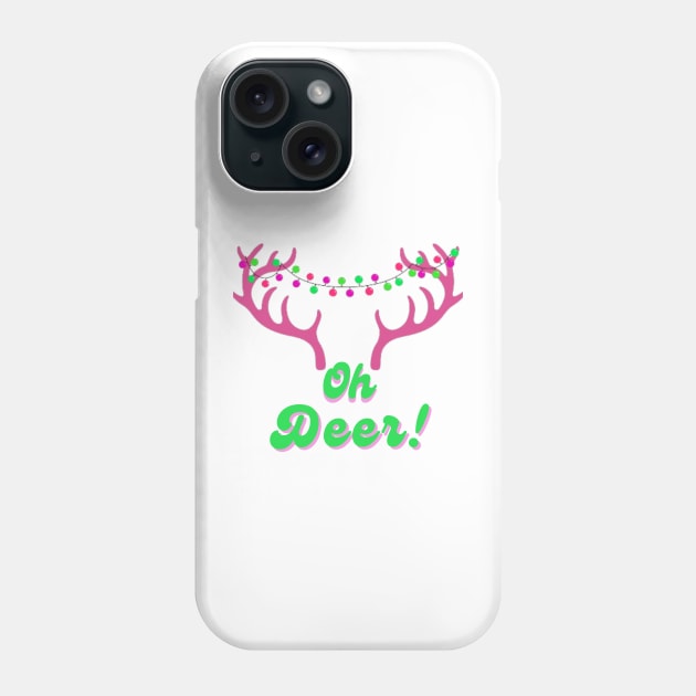 Oh Deer! Pink Antlers Phone Case by corianndesigns