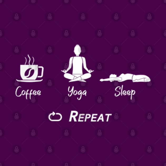 Coffee Yoga Sleep cup of coffee and asanas by Finji