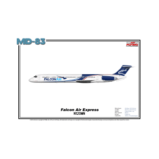 McDonnell Douglas MD-83 - Falcon Air Express (Art Print) T-Shirt