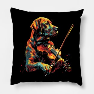 Labrador Retriever Playing Violin Pillow