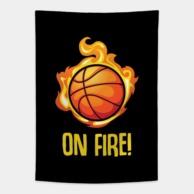 Basketball fire ball Tapestry by MOmethod