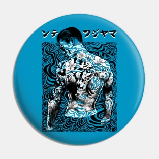 Japanese with tattooed back with tiger Pin