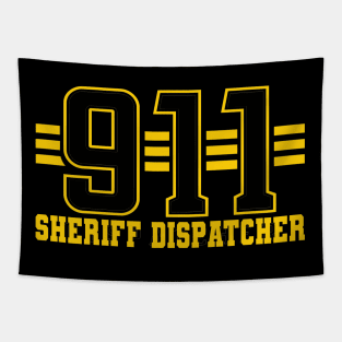 First Responder Shirt, 911 Dispatcher Shirt, Thin Gold Line Police Shirt, Dispatch Gifts for CHP Operator, Dispatcher Flag Shirt for Sheriff Tapestry