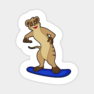 Meerkat as Snowboarder with Snowboard Magnet