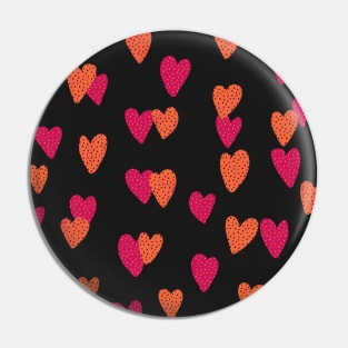 red and orange hearts Pin