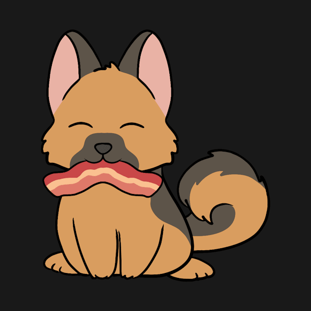 German Shepard with Bacon by BiscuitSnack