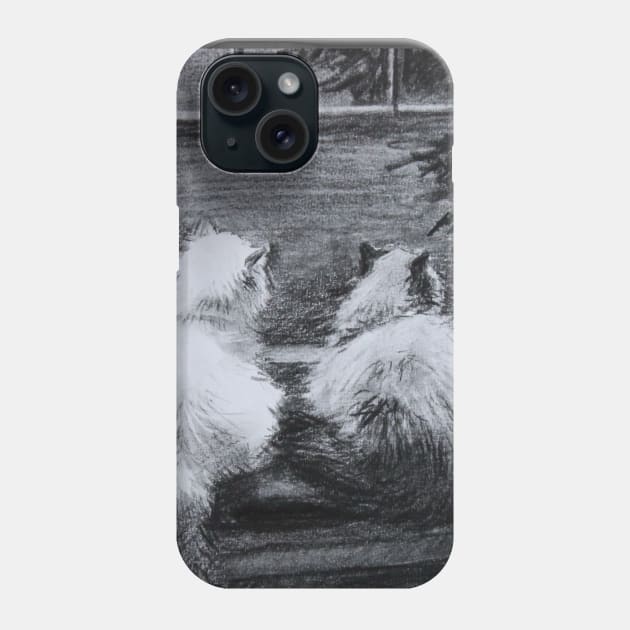 Two Cats Stick Together Phone Case by eosofdawn