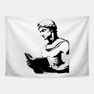 Thoughtful Neoclassical Statue Tapestry