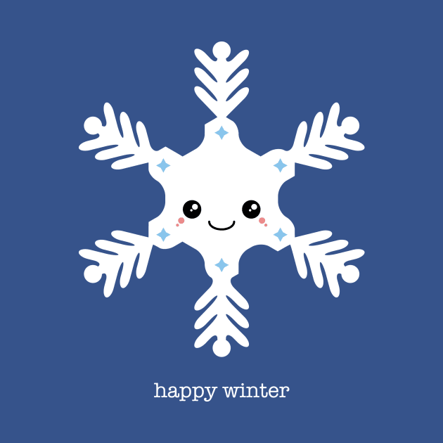 Happy Winter Kawaii Snowflake by HolidayShirts