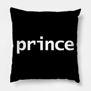 Prince Minimal Typography White Text Pillow