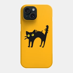 Cute Black Scaredy Cat Phone Case