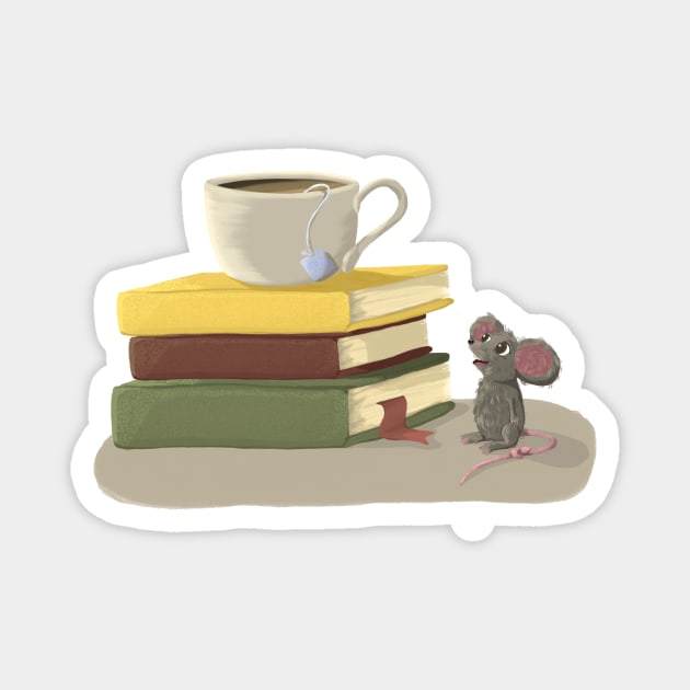 Library Mouse Magnet by AllWriteHere