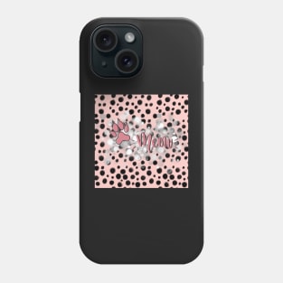 Pink Black Meow Sparkle Kitty Phone Case