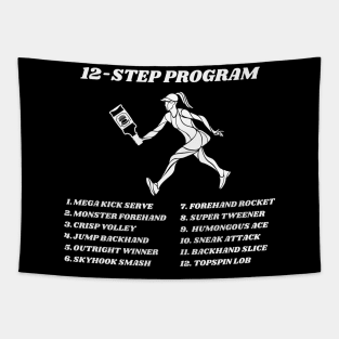 US Open Funny Tennis Addict 12-Step Program Tapestry