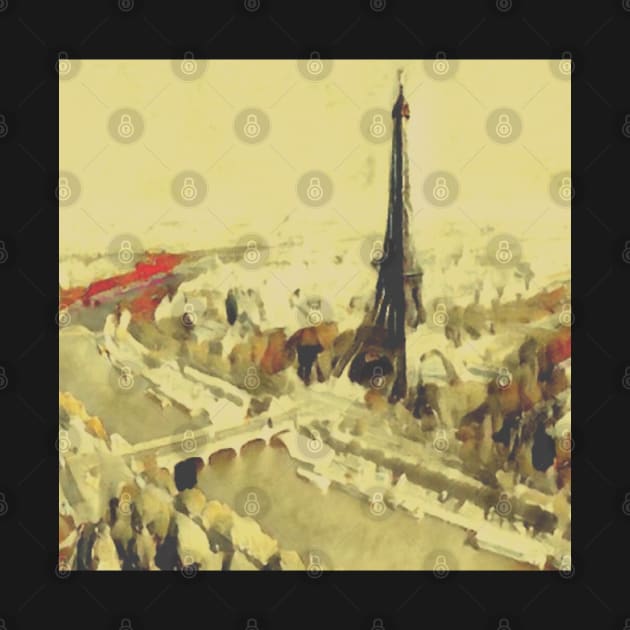 Paris France Eiffel Tower Minimalistic by ChristianShirtsStudios